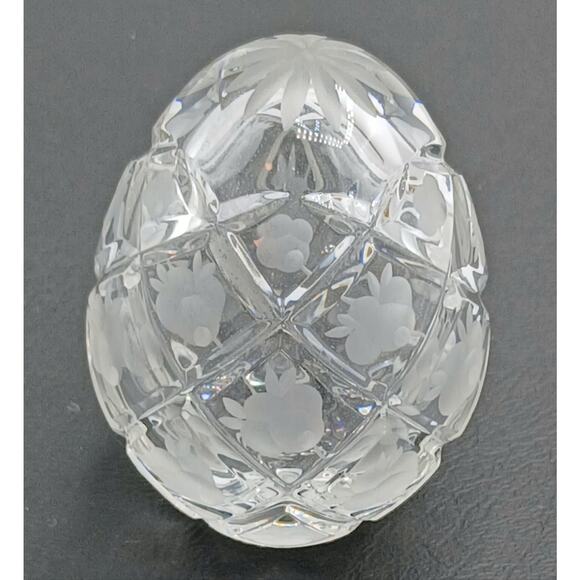 Vintage Cut Crystal FABERGE EGG Signed/Numbered - Picture 1 of 3